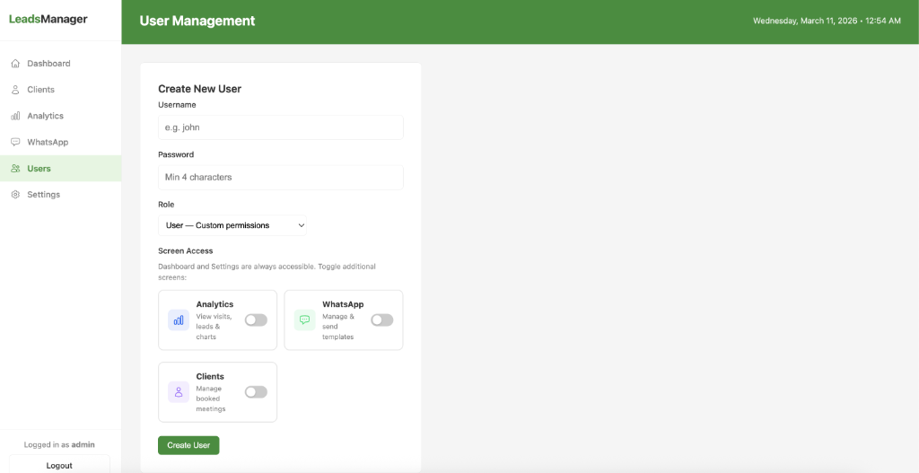 Gestion des utilisateurs et rôles